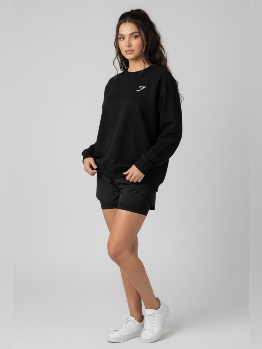 Gymshark - Relaxed Cotton Logo Pullover Crewneck Sweatshirt